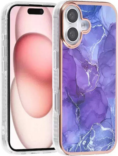 Tuniq iPhone 16 Silicone Case Marble Purple