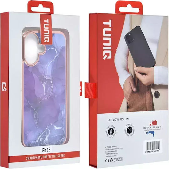Tuniq iPhone 16 Silicone Case Marble Purple