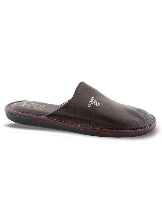 FAME Men's Leather Slippers Blue