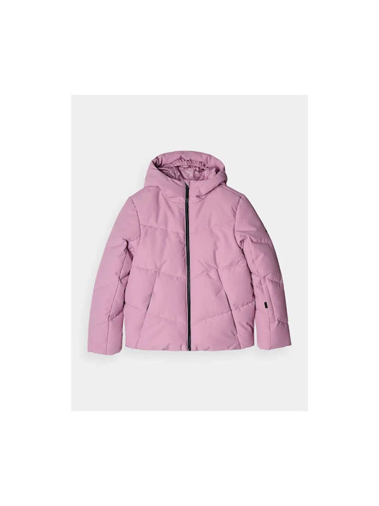 4F Kids Sports Jacket Windproof with Lining & Hood Pink