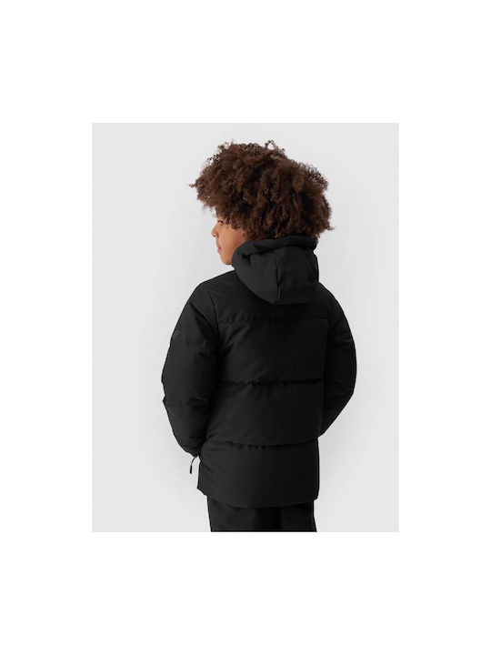 4F Kids Sports Jacket Windproof with Lining & Hood Black