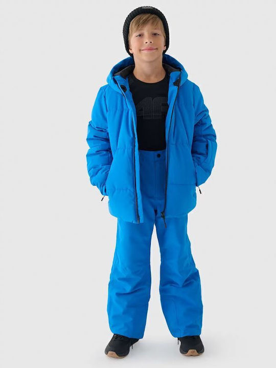 Daunen Kinder Sport Jacke Winddicht mit Futter Kapuzen- Blau