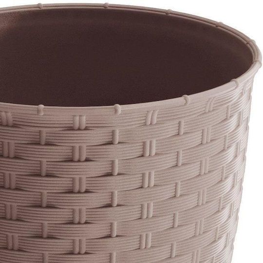 Prosperplast Planter Rattan Brown 25x25cm.