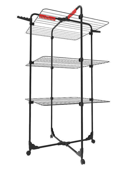 Vileda Mixer 3 Folding Floor Metallic Clothes Drying Rack with Wheels with Hanging Length 30m