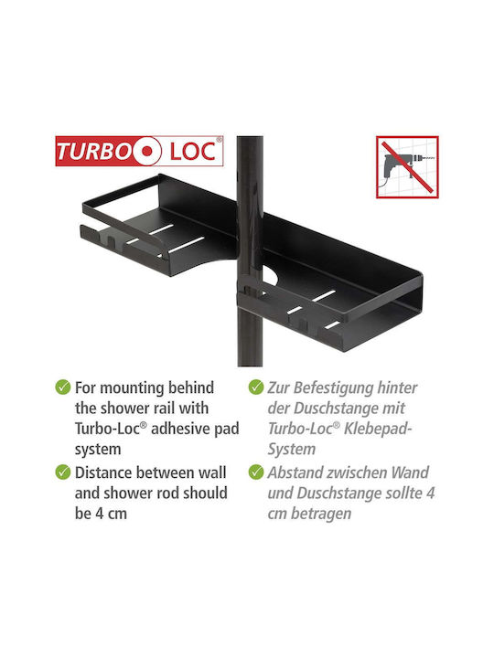 Wenko An der Wand montiert Badezimmerregal Metallisch 35.5x10.5x4cm Schwarz