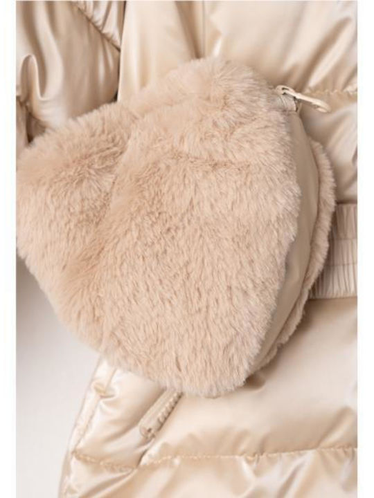 Kinder Steppjacke mit Kapuze Gold