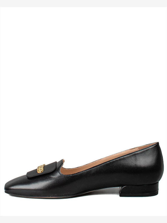 Mourtzi Leather Women's Loafers in Black Color