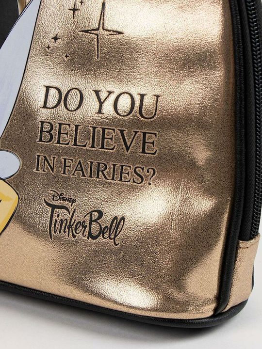 Disney Tinker Bell Travel Vanity Case Παιδική Τσάντα Χρυσή 18x18εκ.