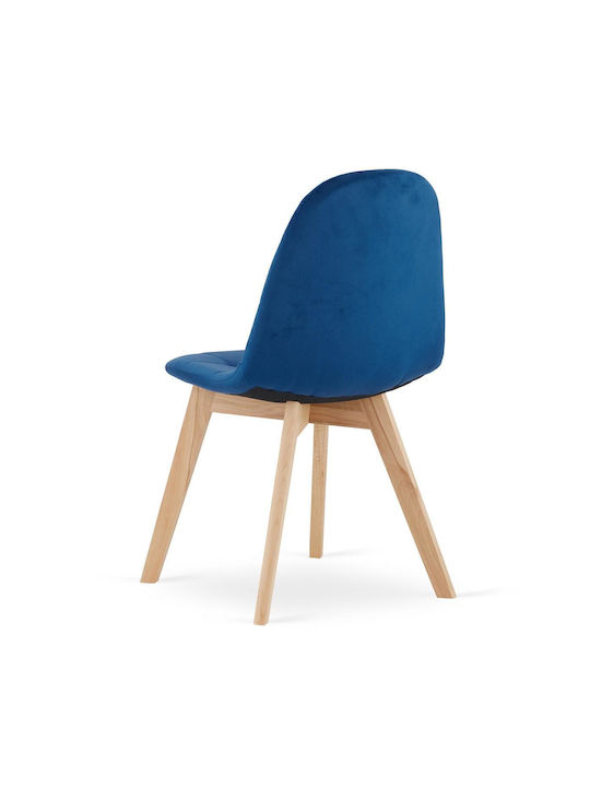 Kitchen Velvet Chair Blue 44.5x54x81.5cm