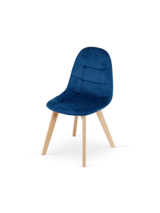 Kitchen Velvet Chair Blue 44.5x54x81.5cm
