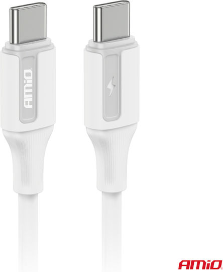 AMiO USB 2.0 Cable USB-C male - USB-C 60W Λευκό 2m 03921