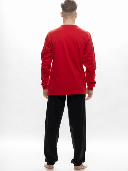 Galaxy Men's Winter Cotton Pajama Blouse Red