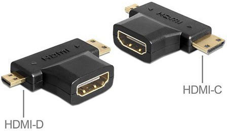 DeLock Micro Конвертор HDMI мъжки към HDMI женски Златен 1бр