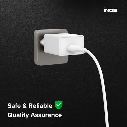iNOS USB-C to Lightning Cable 20W Λευκό 1m