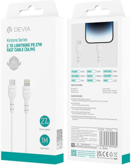 Devia USB-C to Lightning Cable 27W White 1m (394584)