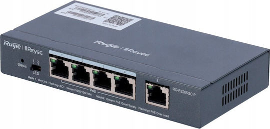 Ruijie RG-ES205GC-P Unmanaged L2 PoE+ Switch με 5 Θύρες Gigabit (1Gbps) Ethernet