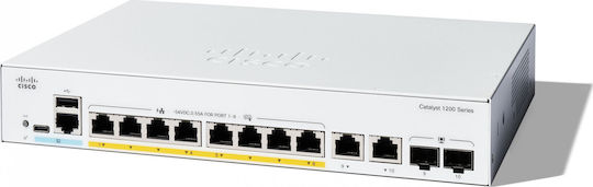 Cisco Catalyst C1200-8P-E-2G Managed L2 PoE+ Switch with 8 Gigabit (1Gbps) Ethernet Ports and 2 SFP Ports