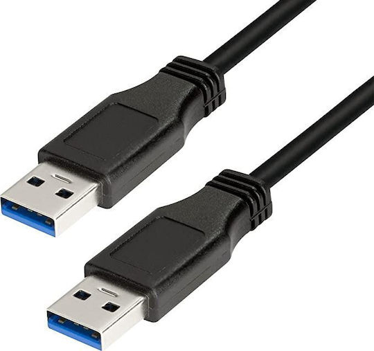 LogiLink USB 2.0 Кабел USB-A мъжки - USB-A мъжки Черен 3м CU0040