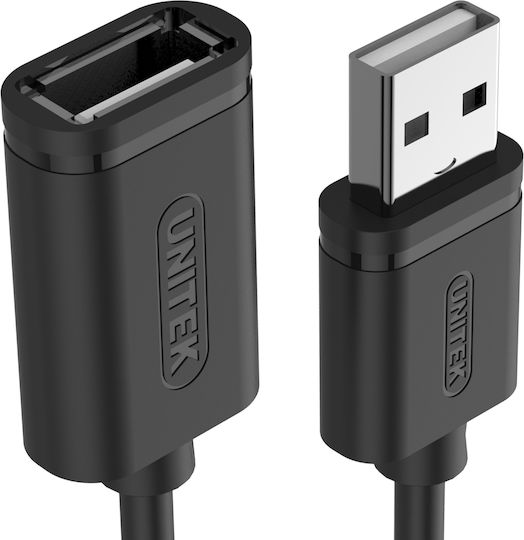 Unitek USB 2.0 Cable USB-A male - USB-A female Μαύρο 3m (Y-C417GBK)