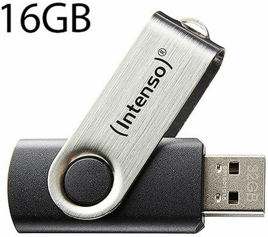 Intenso Basic Line 16GB USB 2.0 Stick Μαύρο