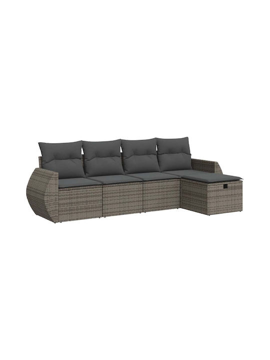 Corner Outdoor Sofa Rattan with Chest and Cushions 55x55x69cm