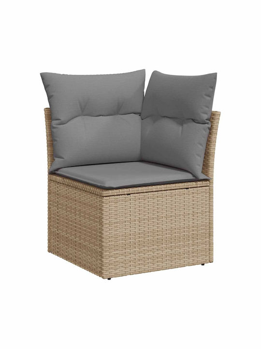 Corner Sofa Outdoor Rattan with Chest and Pillows 55x55x34cm