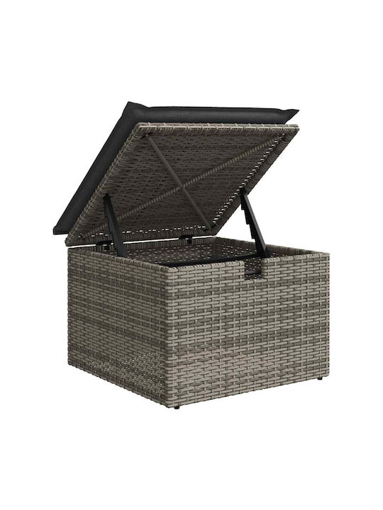 Corner Outdoor Sofa Rattan with Chest and Cushions 55x55x69cm