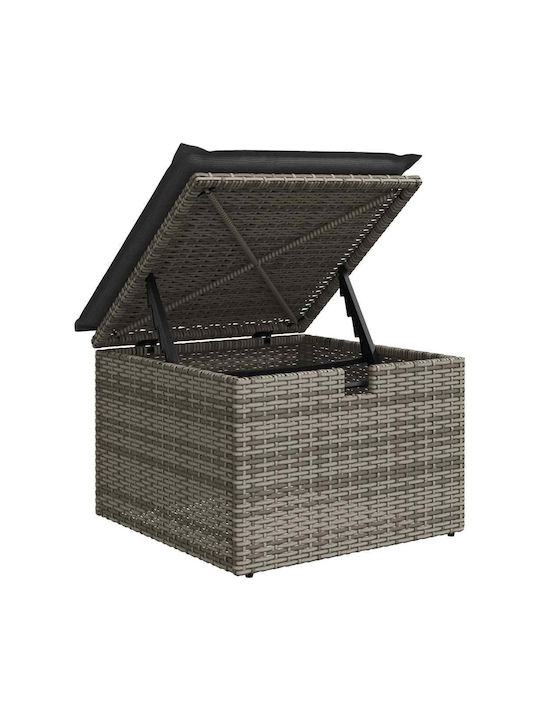 Corner Outdoor Sofa Rattan with Chest and Cushions 55x55x69cm