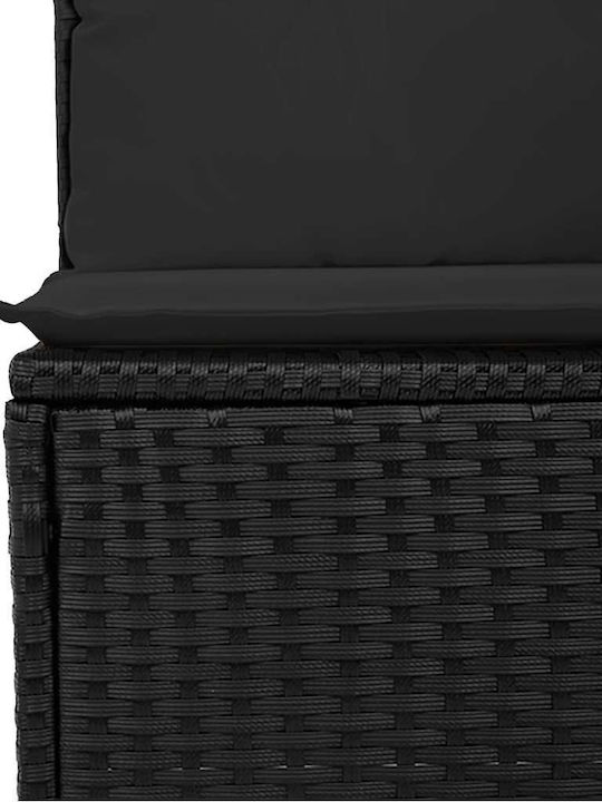 Corner Sofa Outdoor Rattan with Chest and Pillows 55x55x34cm