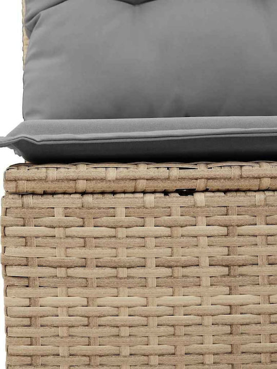 Corner Sofa Outdoor Rattan with Chest and Pillows 55x55x34cm