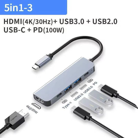 ATC USB-C Docking Station mit HDMI 4K PD Silber (06.005.0106)
