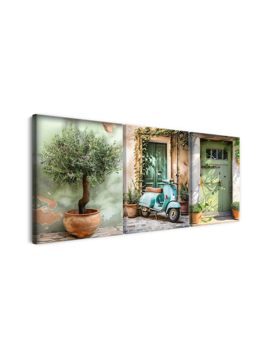 Decowalls Τρίπτυχος Πίνακας σε Καμβά 60x120cm
