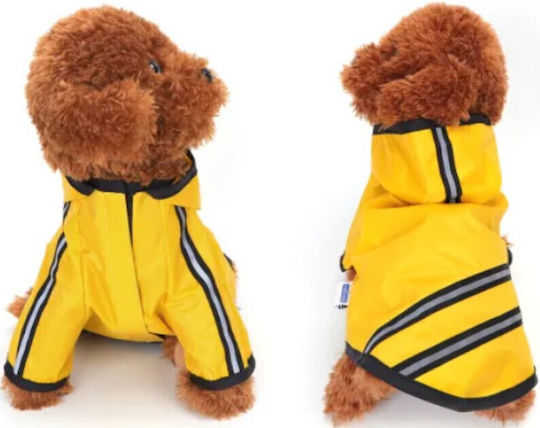 Nobleza Yellow Waterproof Dog Coat with Hood with 25cm Back Length