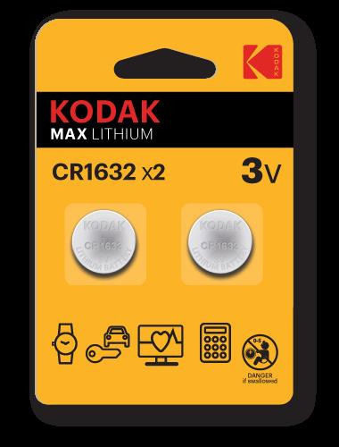 Kodak Max Lithium Batterien für Uhren CR1632 3V 2Stück