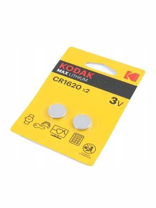 Kodak Max Lithium Μπαταρίες Ρολογιών CR1620 3V 2τμχ