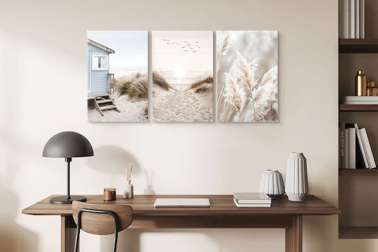 Decowalls Τρίπτυχος Πίνακας σε Καμβά 60x120cm