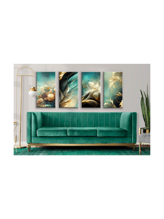 Decowalls Четирикратен Картина Платнен 80x160см