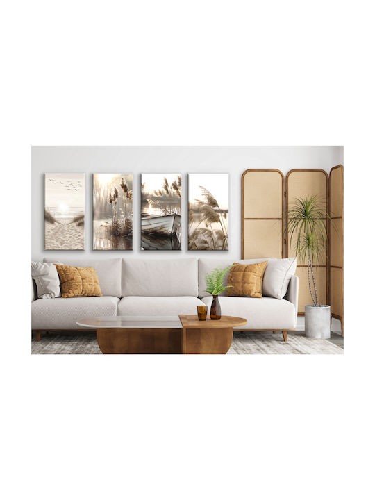 Decowalls Fourfold Painting on Canvas 80x160cm