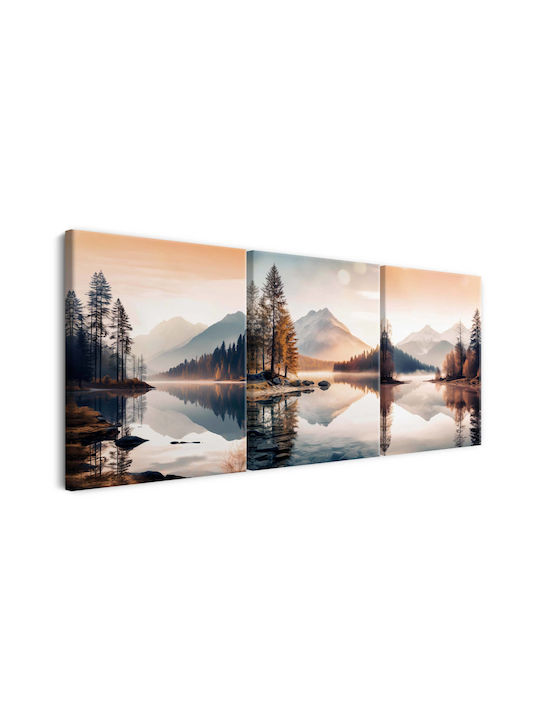Decowalls Τρίπτυχος Πίνακας σε Καμβά 60x120cm