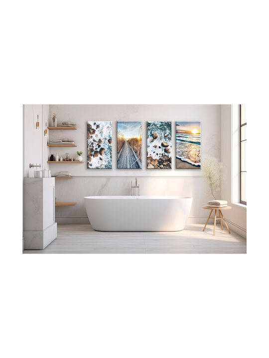 Decowalls Четирикратен Картина Платнен 80x160см