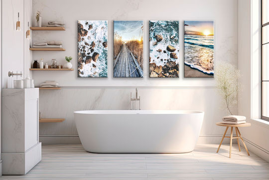 Decowalls Четирикратен Картина Платнен 80x160см