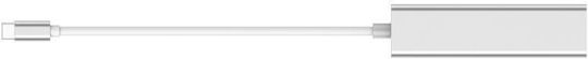 Devia Leopard Hub 3 Porturi USB 2.0 cu Conectare USB-C Ethernet Alb