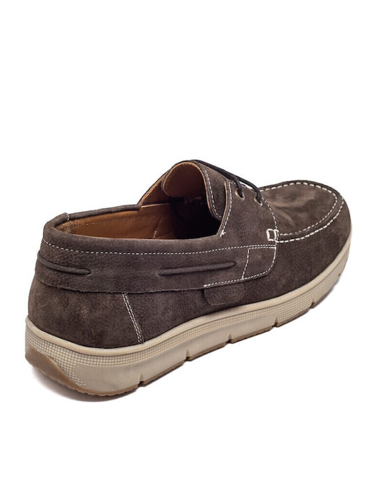 Δερμάτινα Ανδρικά Boat Shoes σε Καφέ Χρώμα