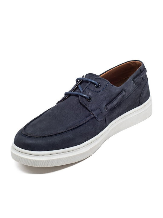 Men's Leather Boat Shoes Blue