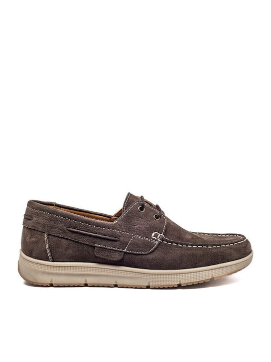 Δερμάτινα Ανδρικά Boat Shoes σε Καφέ Χρώμα