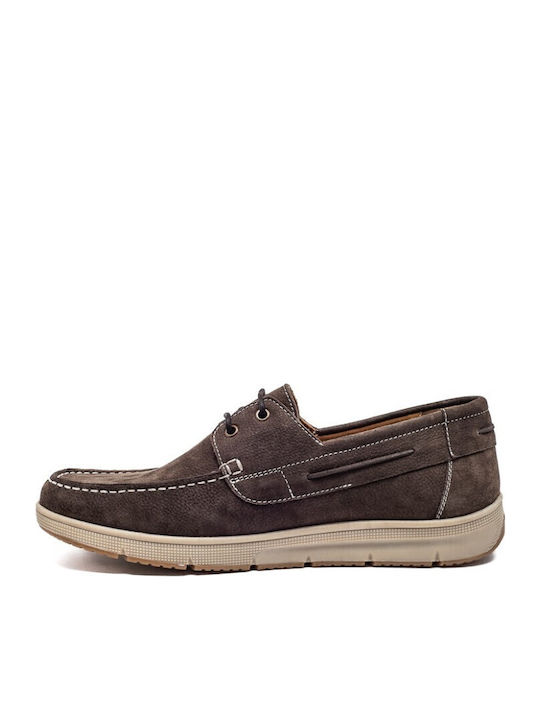 Δερμάτινα Ανδρικά Boat Shoes σε Καφέ Χρώμα