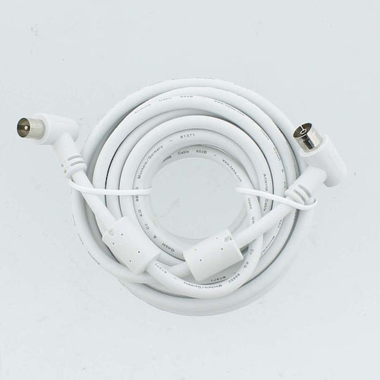 HAMA Καλώδιο Κεραίας Coax male - Coax female Λευκό 5m (00205058)