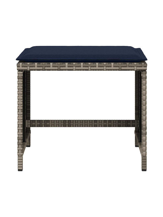 Hocker Für den Außenbereich Rattan mit Kissen Gray 4Stück 40x40x35cm