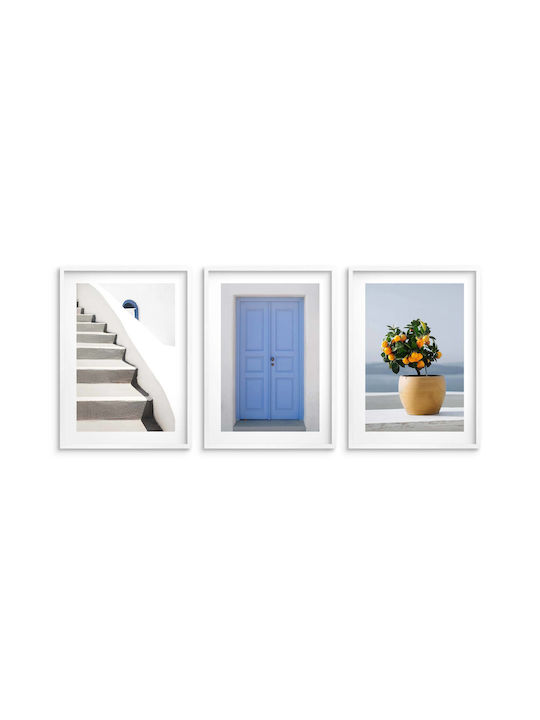Elegant Posters Living Room Minimalist Style Santorini Greece 3x30x40