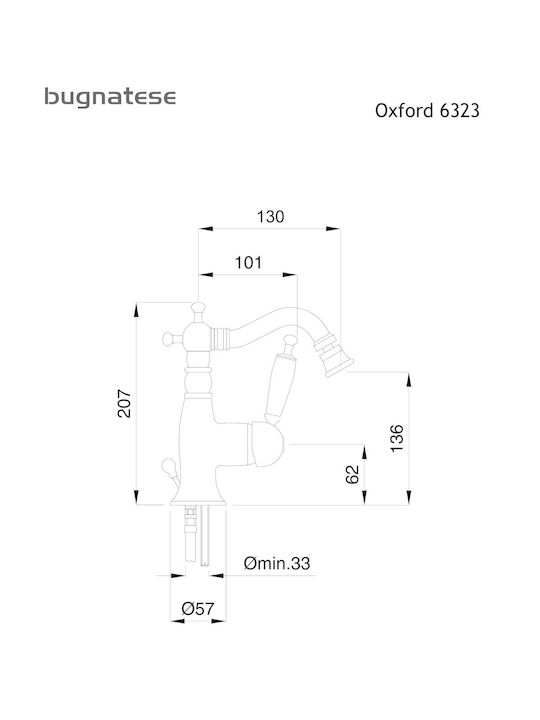 Bugnatese Oxford Батерия Биде Бронз